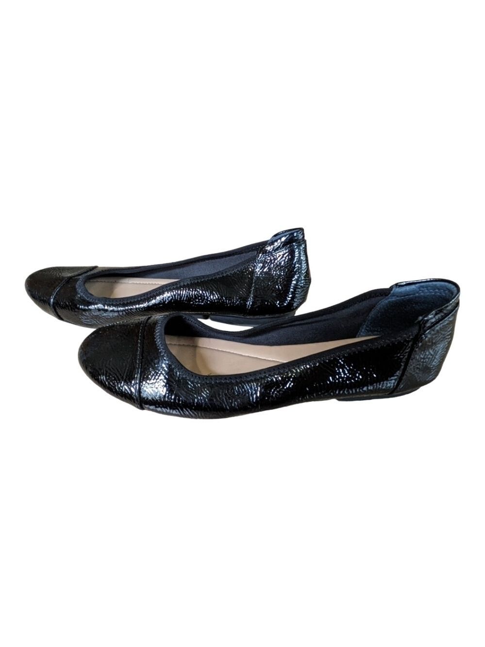 Alfani Step 'N Flex Black "Patent" Tavii Ballet Flats Size 7.5 Cap Toe